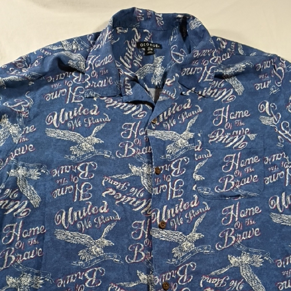 George Blue Patriotic Graphic Men's Shirt
